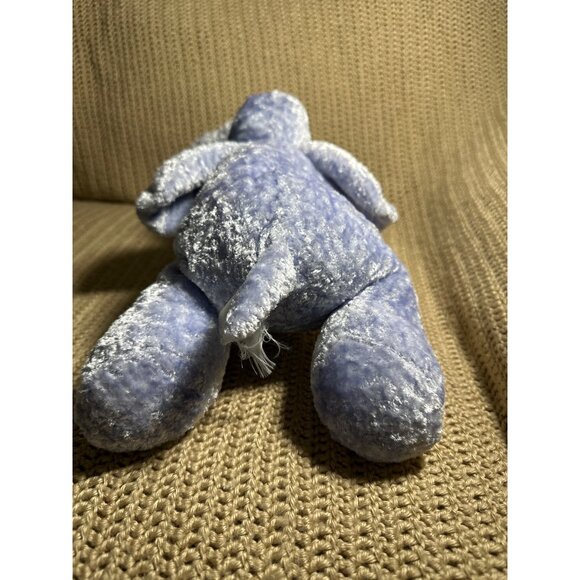 Blue Plush Elephant Stuffed Toy Soft Cuddly Button Eyes 15" Long - Picture 2 of 6
